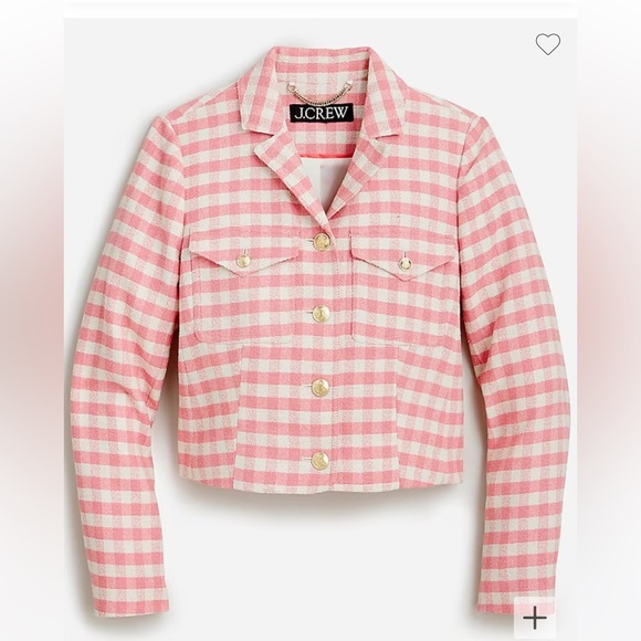 J. Crew Jackets & Blazers - NWT J Crew collared lady jacket in gingham terry tweed, size 4